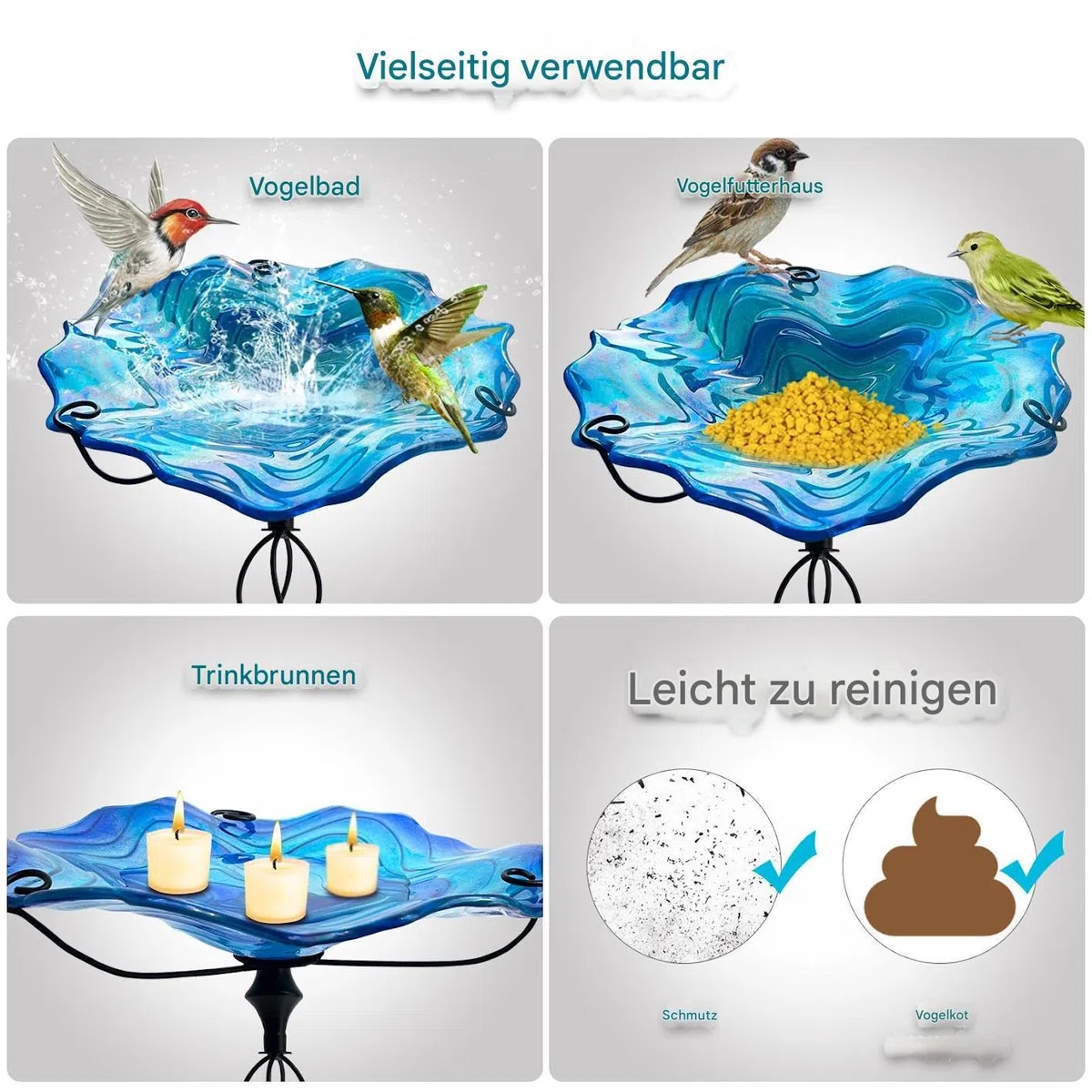 Bebedero para Aves de Exterior 81 cm Resistente y Duradero Accesorio Estilo | Fuente de Agua Para Pájaros para Alimentación de Loros Periquitos Aviarios Jardín Patio Parque y