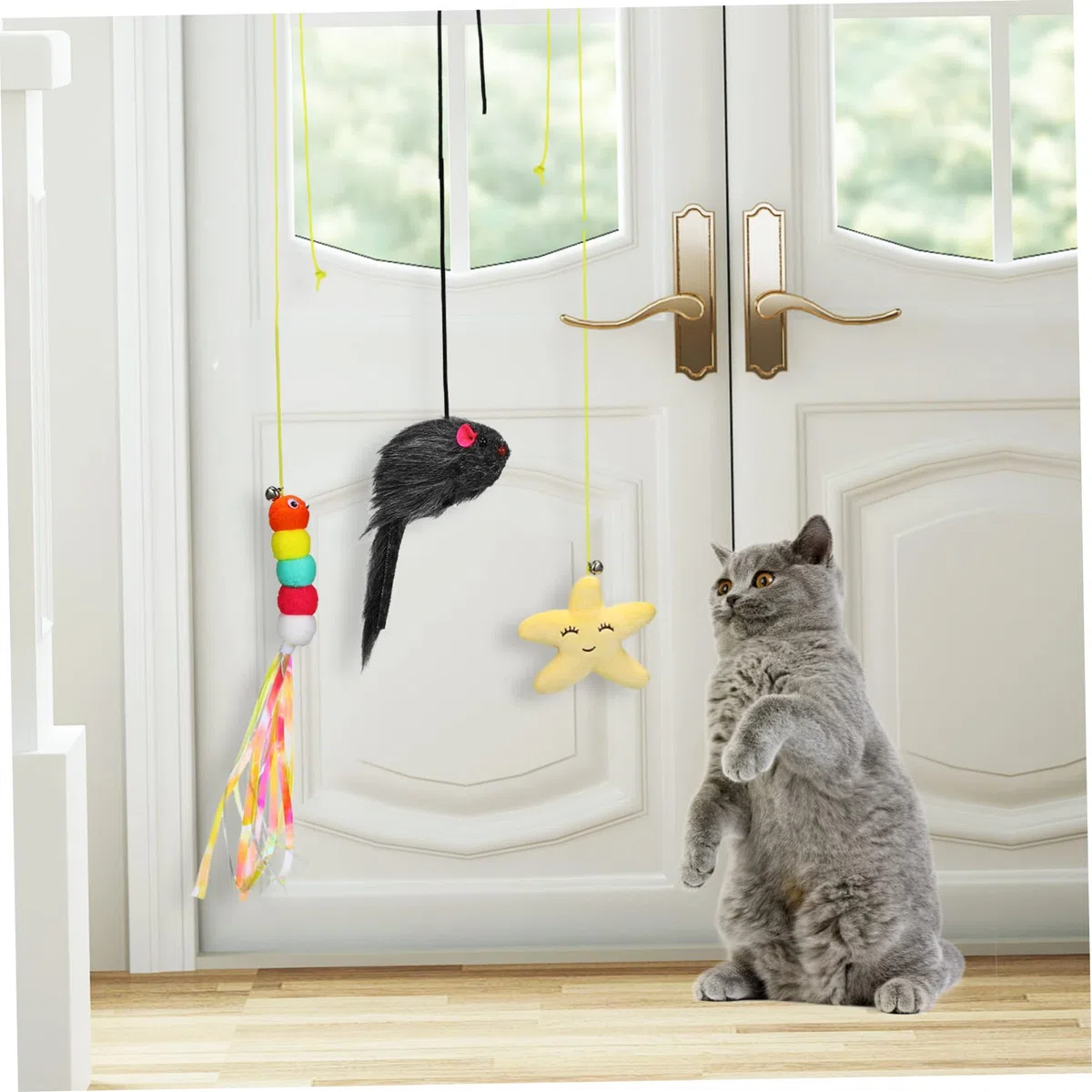 PRETYZOOM 24 Piezas De Juguete Colgante para Gatos Juguetes para Gatos Que Cuelgan Juguetes para Gatos Que Rebotan Puerta Colgante Juguete para Gatos Juguete para Gatos Juguetes para