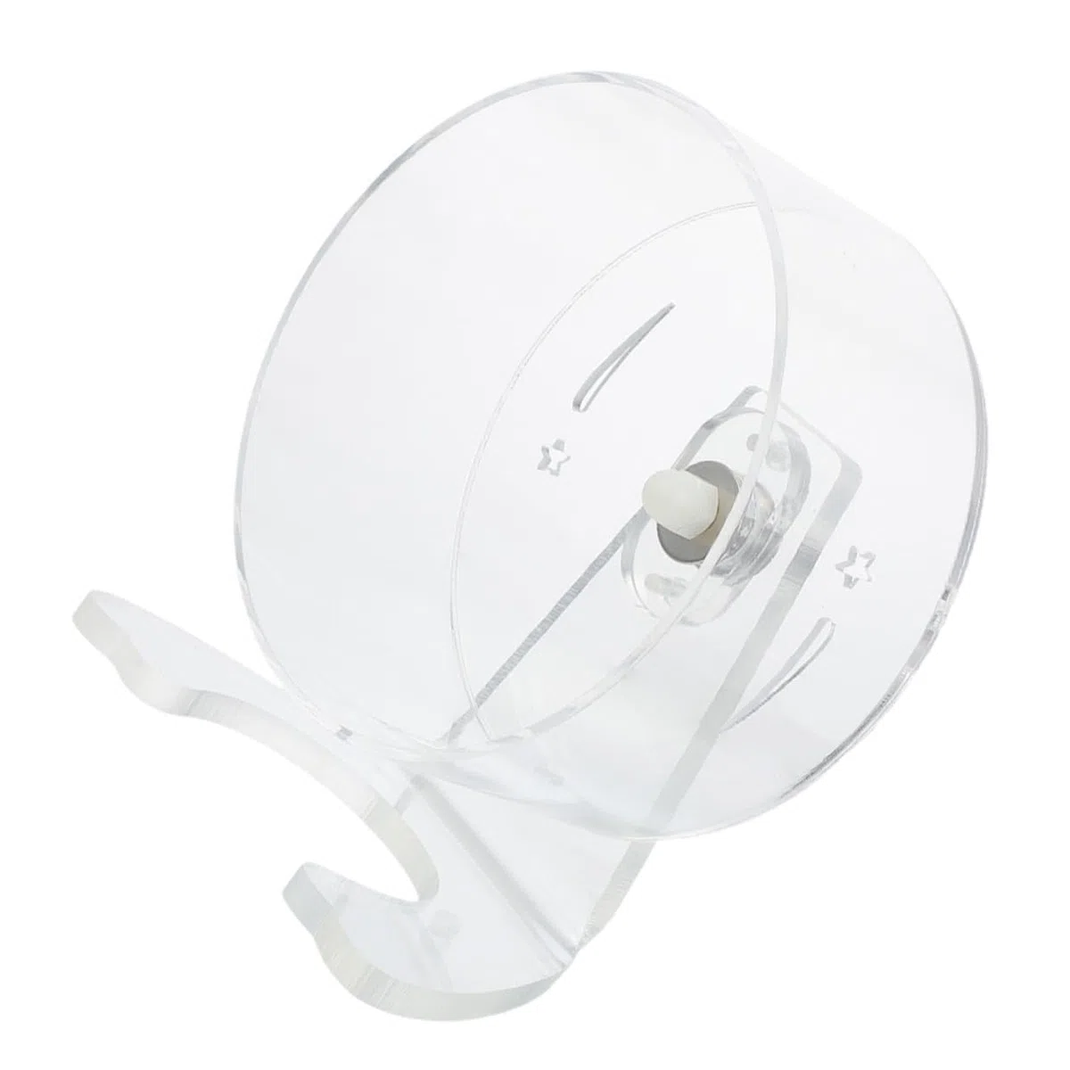 Mikikit Rueda de Ejercicio Silenciosa para Hámster con Soporte Rueda Transparente de 22 CM de Diámetro para Jerbos y Ratones Pequeños Material Plástico Resistente para Jaulas de
