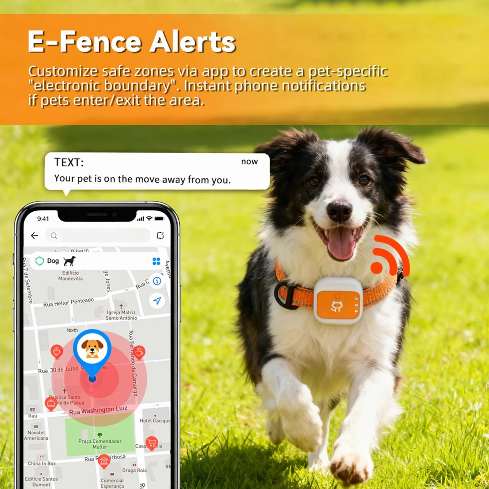 VBESTLIFE Rastreador GPS para Mascotas, Seguimiento de Ubicación en Tiempo Real con Alertas SOS y Geovalla, Soporte Satelital Multisistema para Perros y Gatos, Duración de la Batería de (Versión
