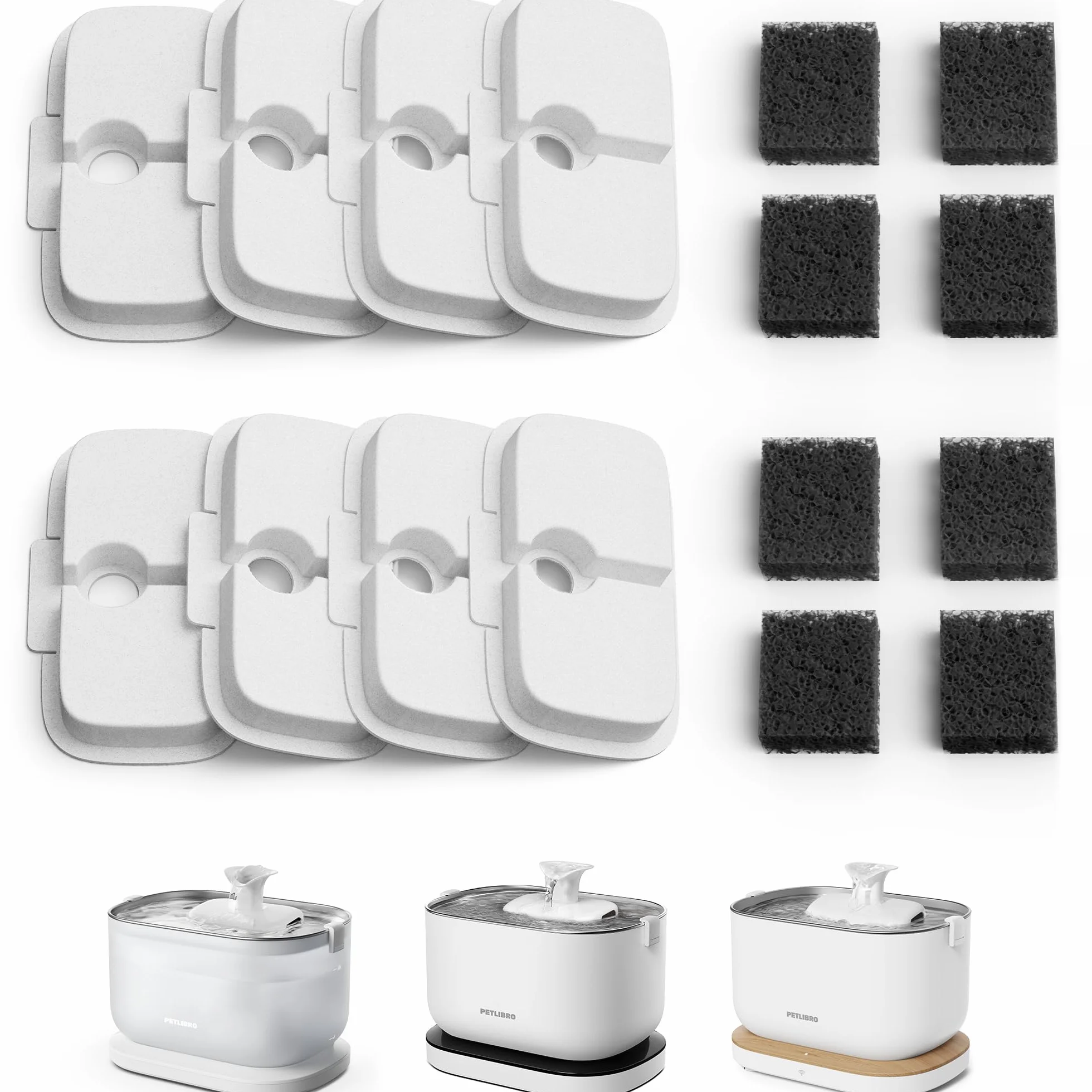PETLIBRO Filtros para Gatos, 8 Filtros Verticales Compatibles con Dockstream PLWF005, PLWF115, PLWF105，PLWF106，PLWF116
