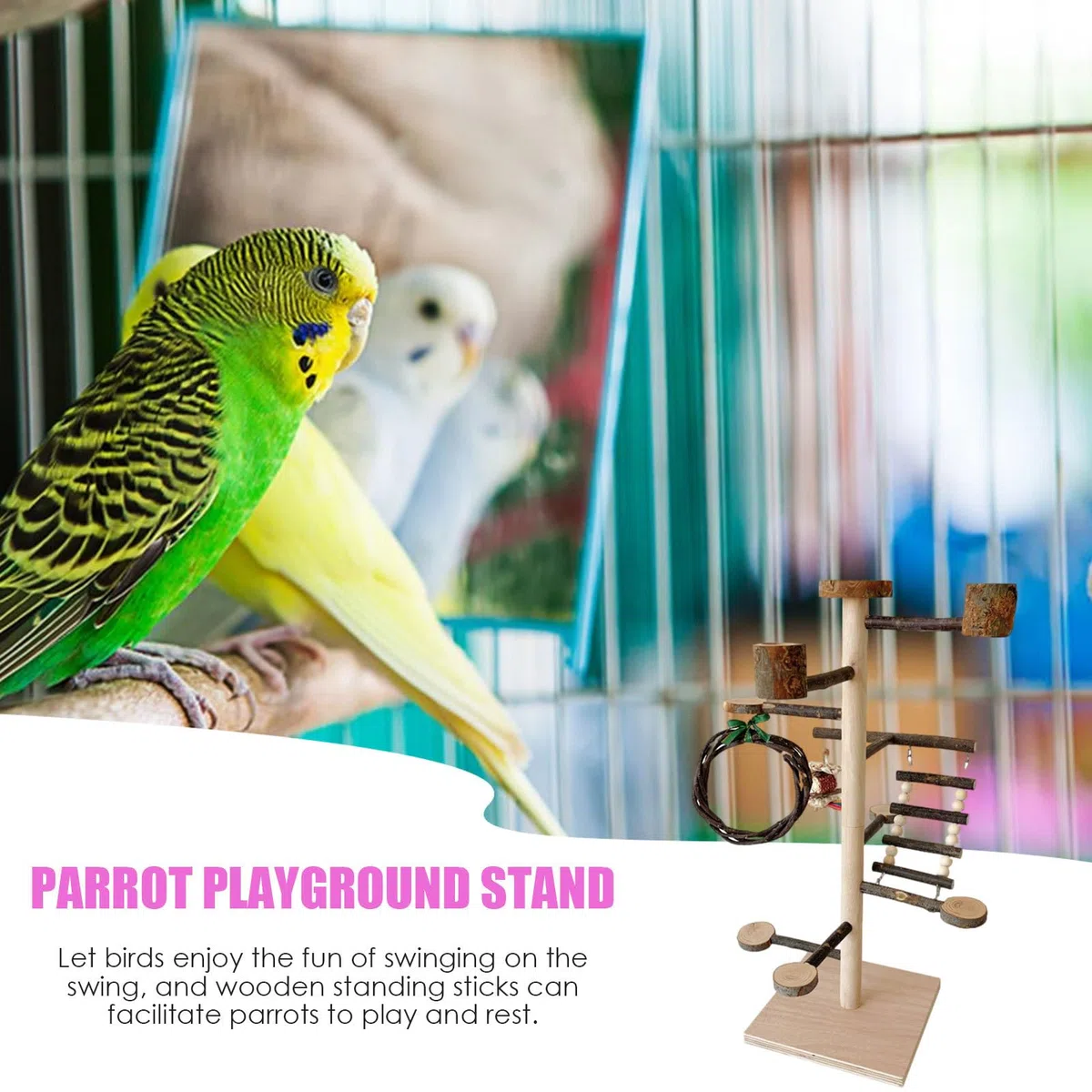 Soporte De Percha Para Aves Juguetes de Madera y Accesorios para Jaulas de | Posadero de Juego para Periquitos Para Hogar Periquitos Cotorras Agapornis Canarios y Ninfas