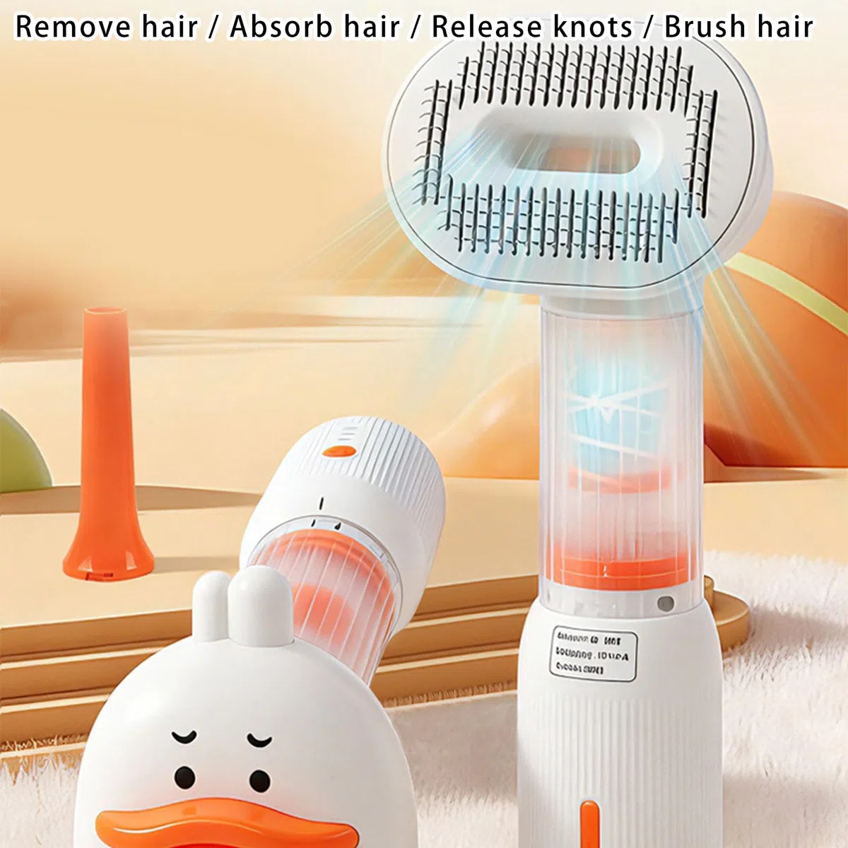 Cepillo multifuncional para cuidado de mascotas que combina cepillado, aspiración, desenredado y secado para solución para cuidado del cabello, peine
