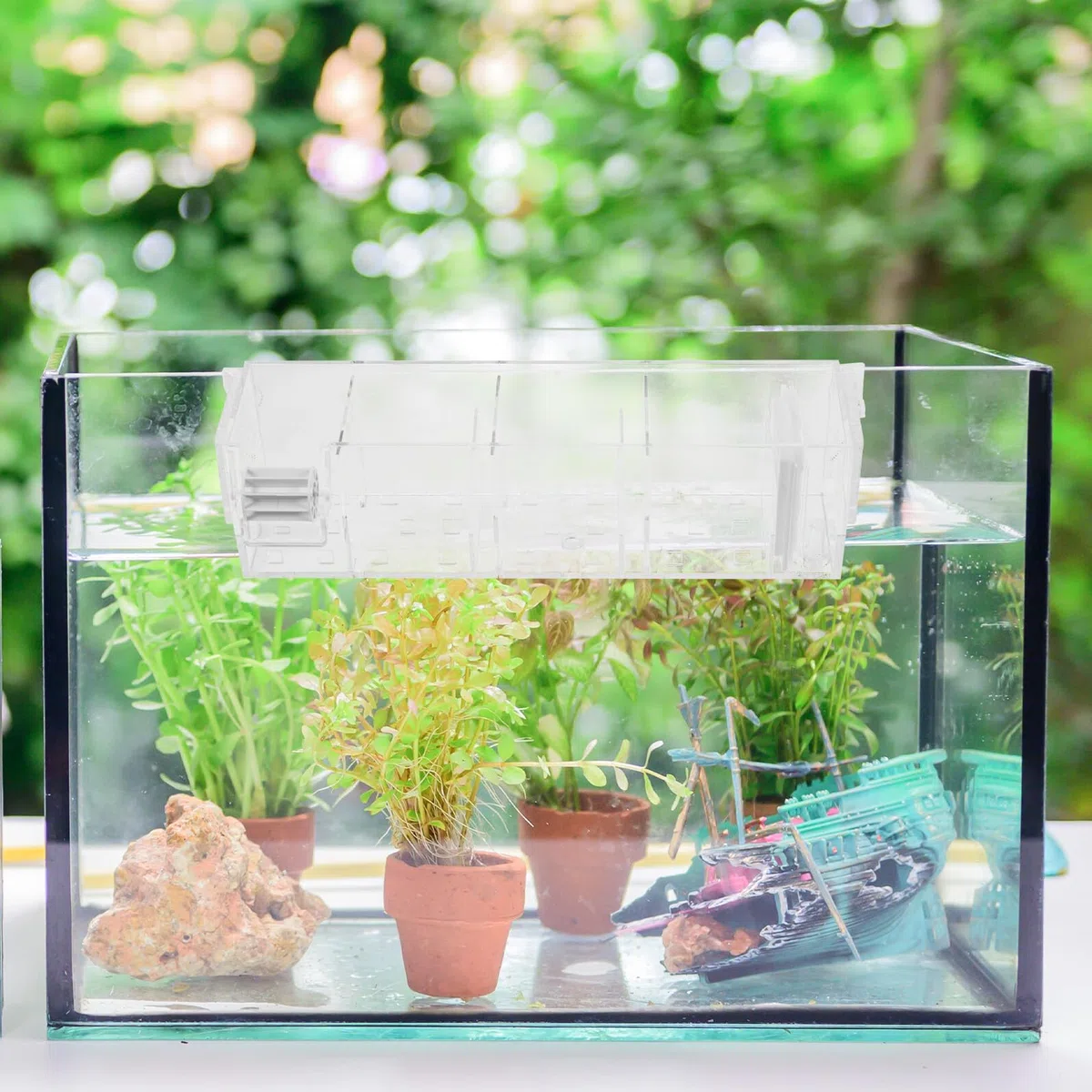 Hemobllo Caja de Filtro para Acuario Colgante con Bomba Silenciosa, Material Acrílico, Diseño Transparente y Fácil de Usar para Peceras