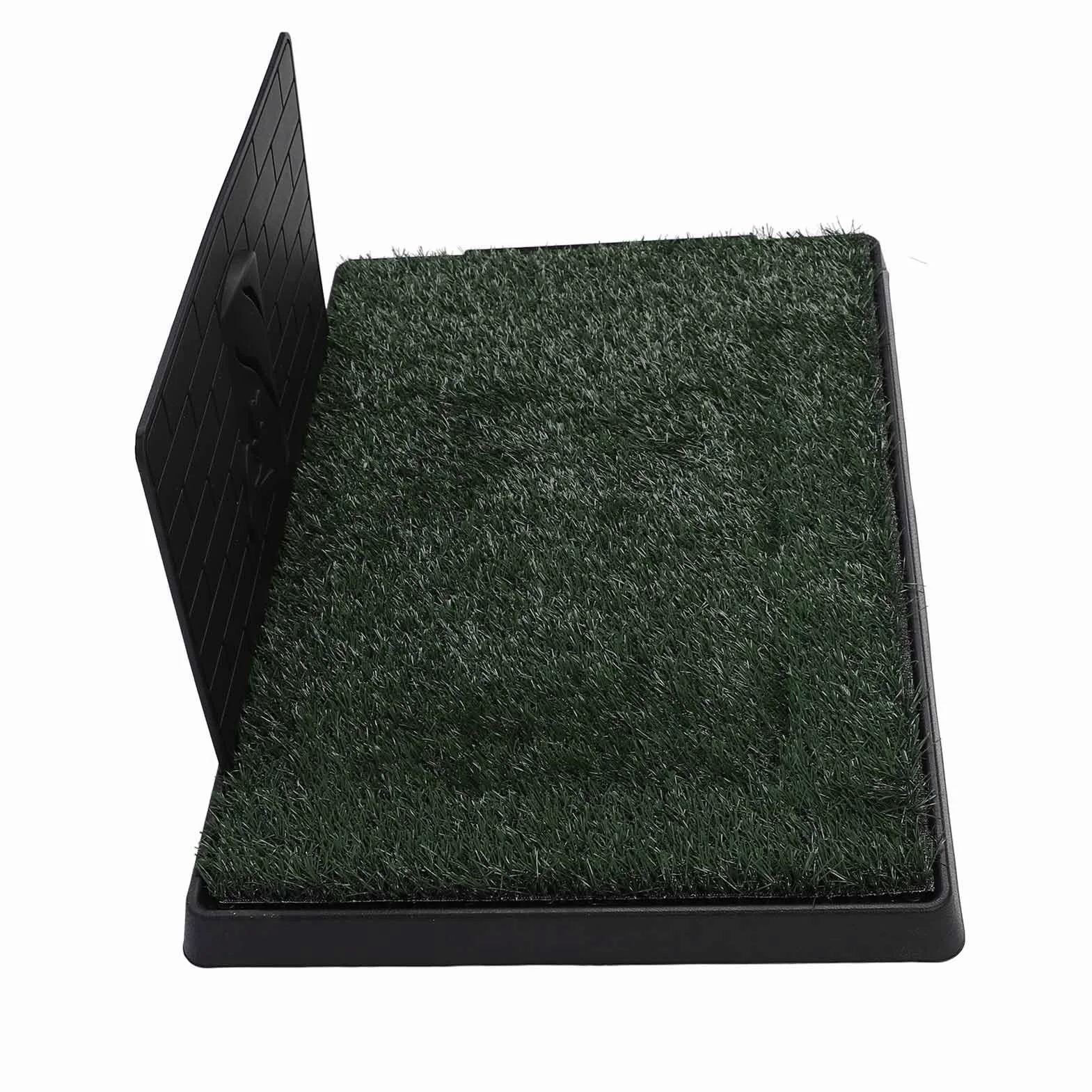 Qcwwy Orinal con Parche de Hierba para Perros, Césped de Baño para Perros de Entrenamiento, Reutilizable, Artificial, Lavable, con Deflector de Orina y Bandeja para Perros (Tamaño