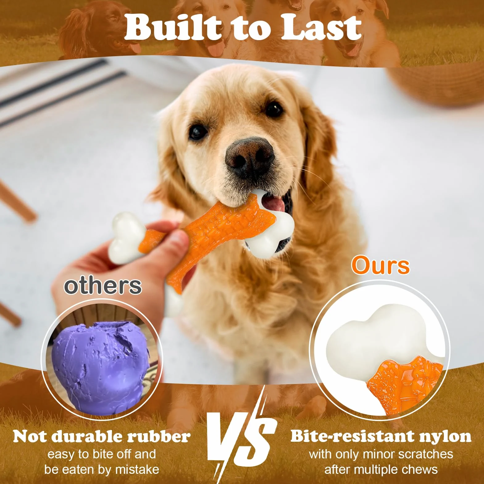 Kseroo Juguetes resistentes para perros, juguetes para perros para masticadores agresivos de raza grande, juguetes masticables agresivos para perros grandes, juguete masticable de hueso de perro,