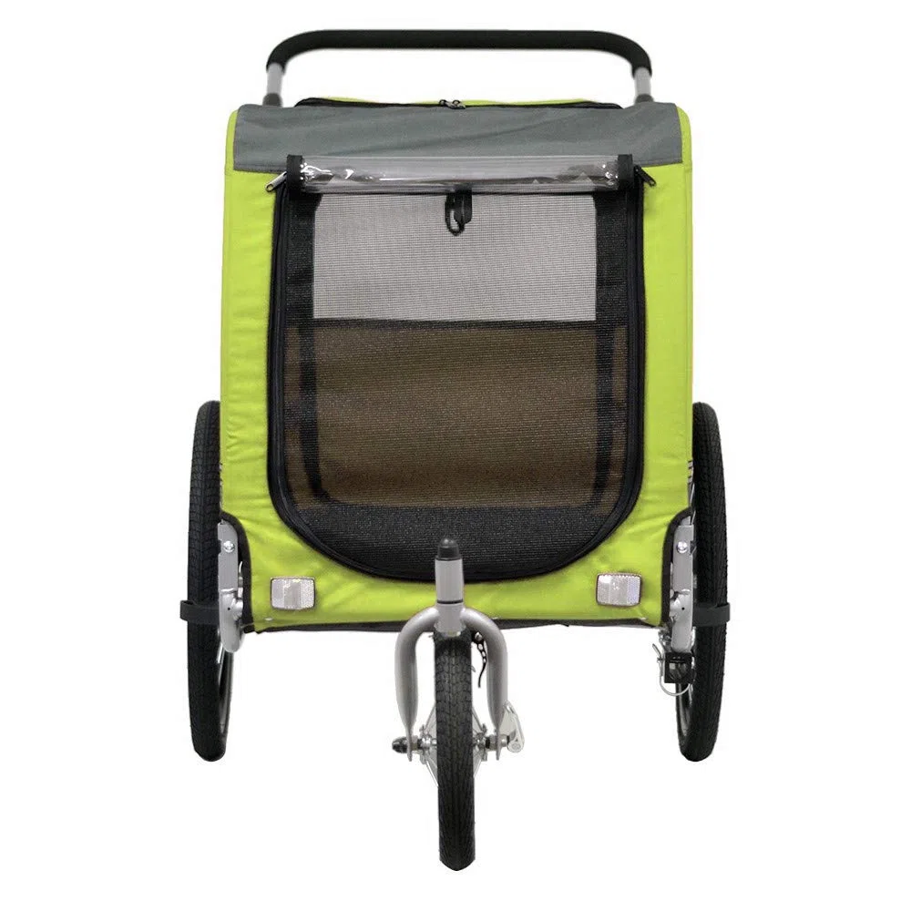 PAPILIOSHOP Zeta - Remolque para bicicleta, cochecito de transporte para perros y animales (verde, L)