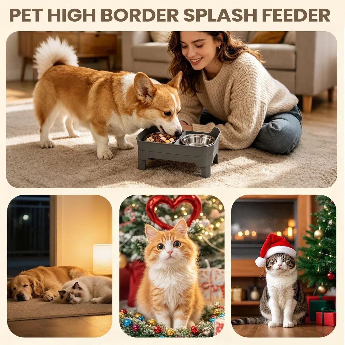 s Elevados Para Perros Doble De 4 Alturas Ajustables