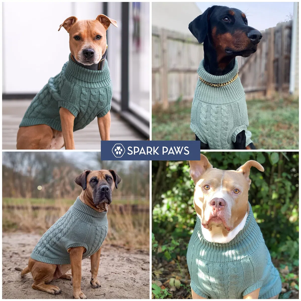 Spark Paws Suéter de punto para perro, suéter de invierno ultrasuave y cálido