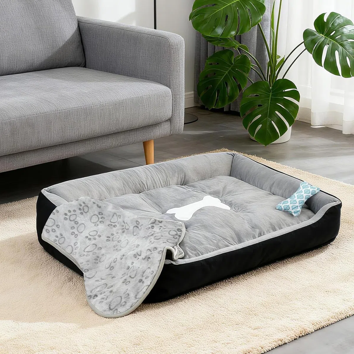 Cama Ortopédica Canina Peluche Lavable Para Mascotas | Cama Para Perros Mayores Con Fondo Antideslizante Para Cachorros Y Perros Pequeños A Medianos Interior Sala Balcón Hogar