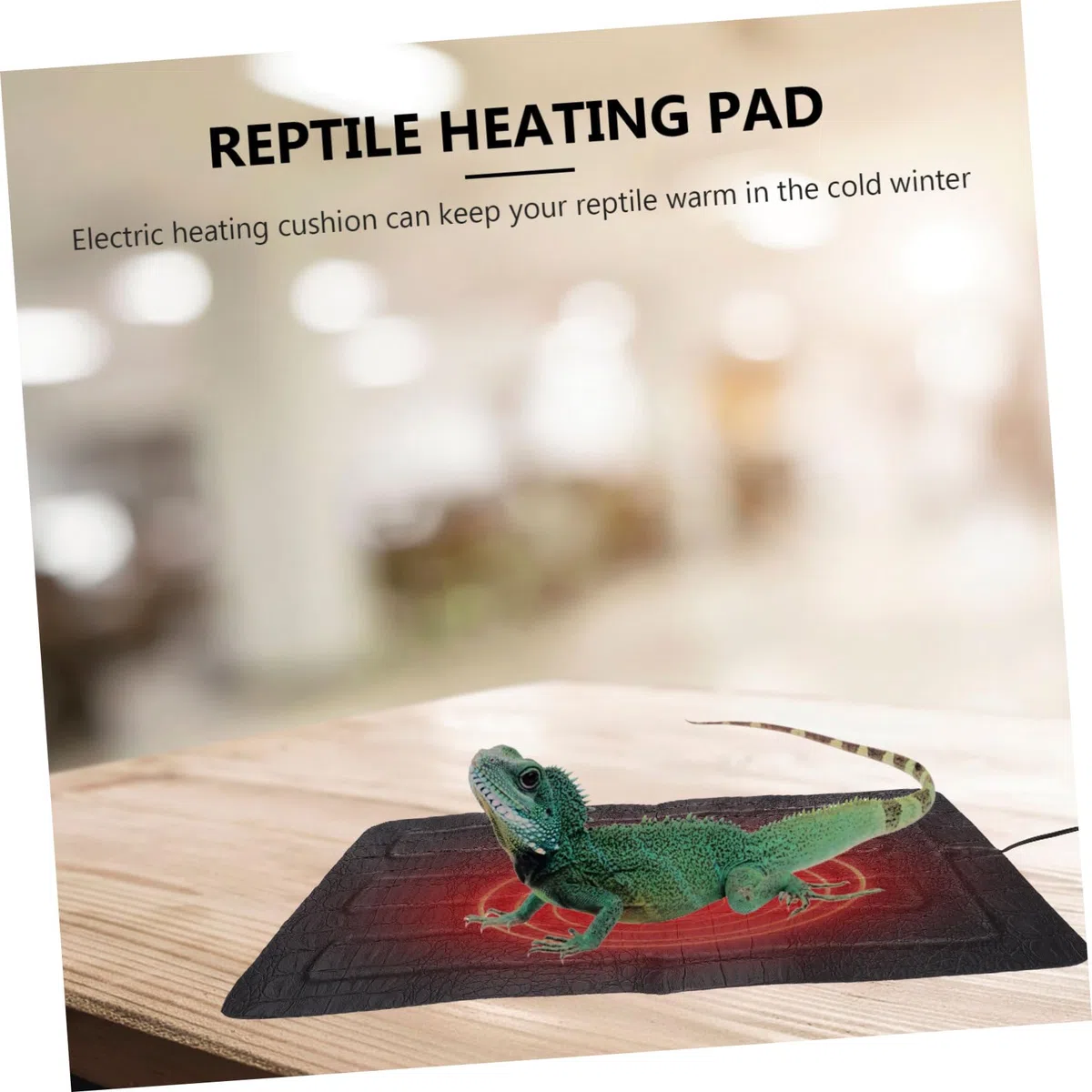 UKCOCO Alfombrilla Térmica para Reptiles USB de Niveles, Cuero Negro