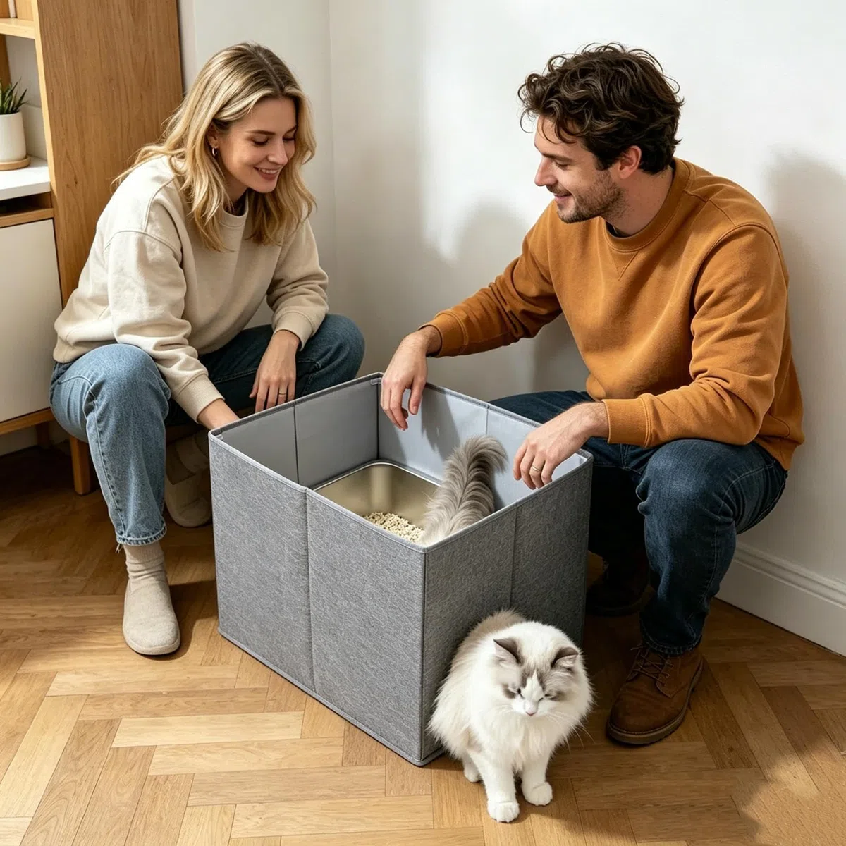 para Arenero de Gato Recinto Abierto con Laterales Altos Y Sin Tapa | Cubierta De Protección Para Arenero Para Garaje, Balcón, Apartamento, Rincón, Salón, Hogar E
