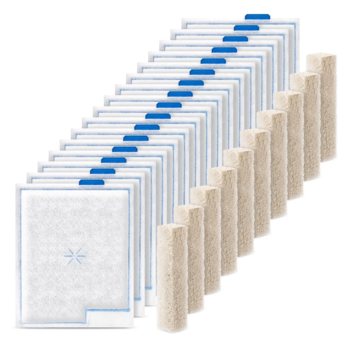 Paquete de 16 cartuchos de filtro grandes para peceras compatibles con filtro Aqueon QuietFlow LED PRO tamaño 20, 30, 50, 75/tamaño de filtro de alimentación 20, 30, 50, 55/75, tamaño interno E 40 | Uso en acuarios, cartuchos de repuesto