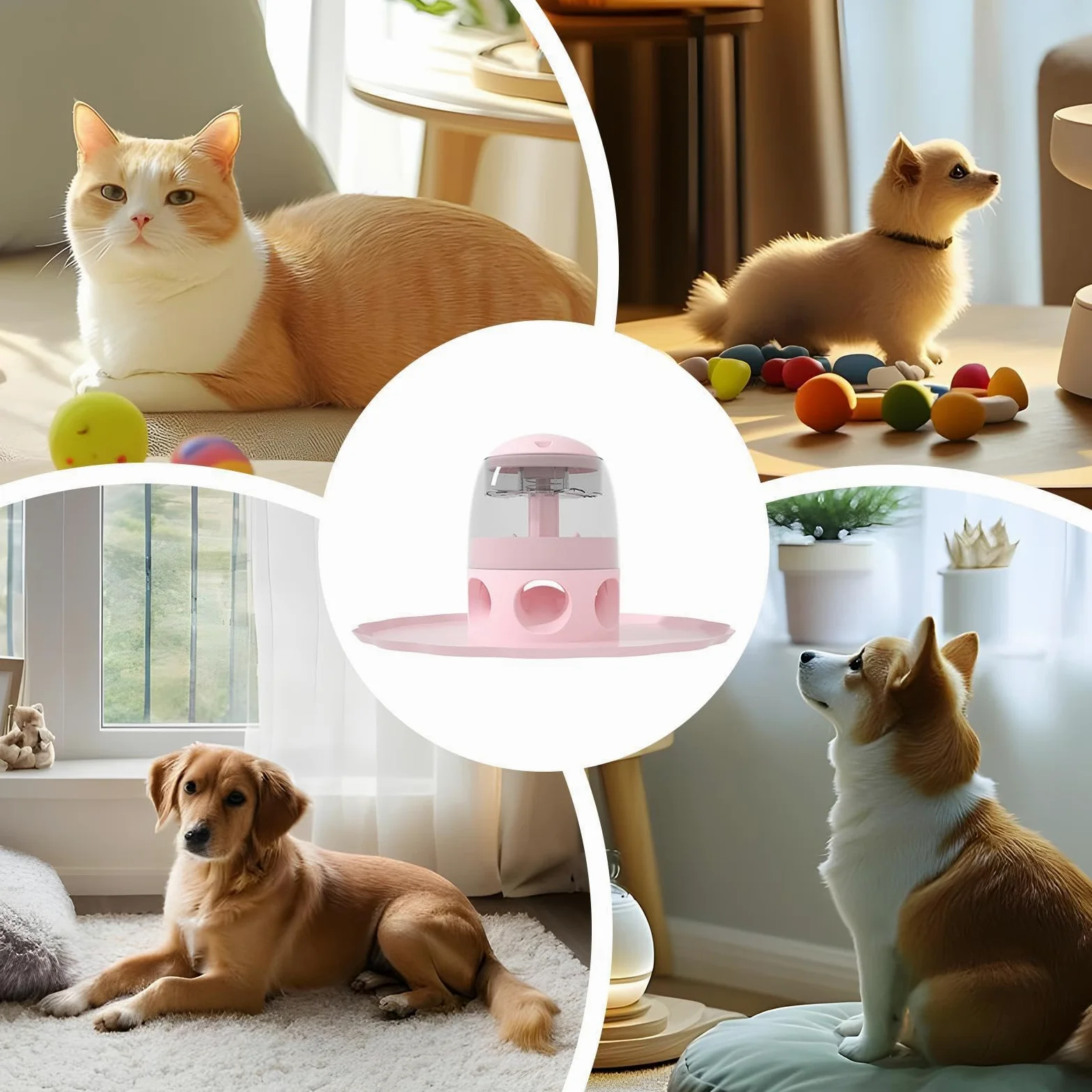 Juguetes interactivos de Comida para Perros | dispensador Interactivo de | de Gran Capacidad, alimentador Lento para Mascotas, dispensador de Alimentos Desmontable para Entrenar,
