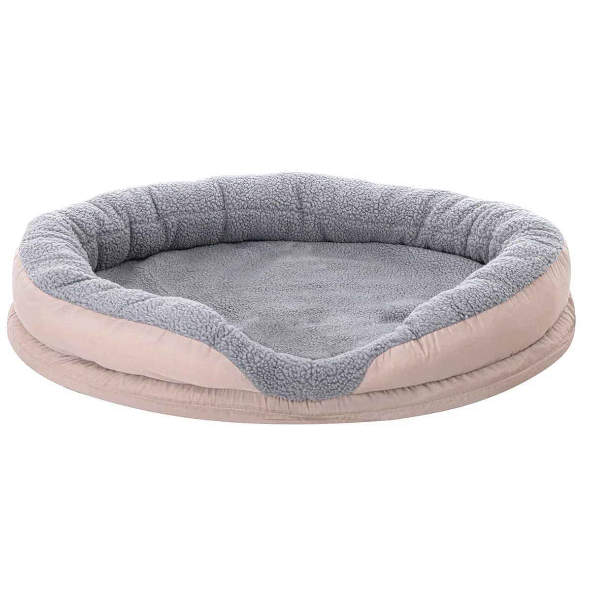 Camry CR7431 Cama para Perros y Gatos eléctrica calefactora Redonda 76x58cm, calefación para Mascotas, Lana sintética Suave, 18W, Blanco/Marrón