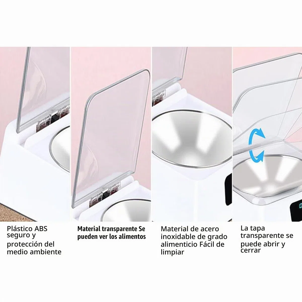 Cuenco de Alimentación Inteligente Automático para Gatos, Comedero Sensible para Mascotas, Tapa Que Evita Resbalones, Inducción IR para Mascotas Pequeñas, Comedero para Gatos