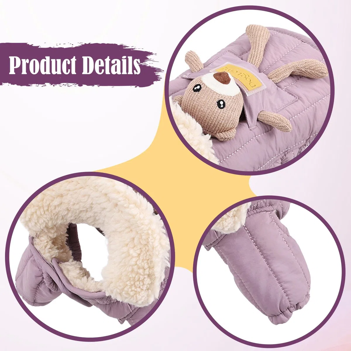 Chaqueta de Invierno para Perro Abrigo Acolchado a Prueba de Viento Traje para Nieve con Puños Elásticos Removible Adecuado para Paseos, Pink M