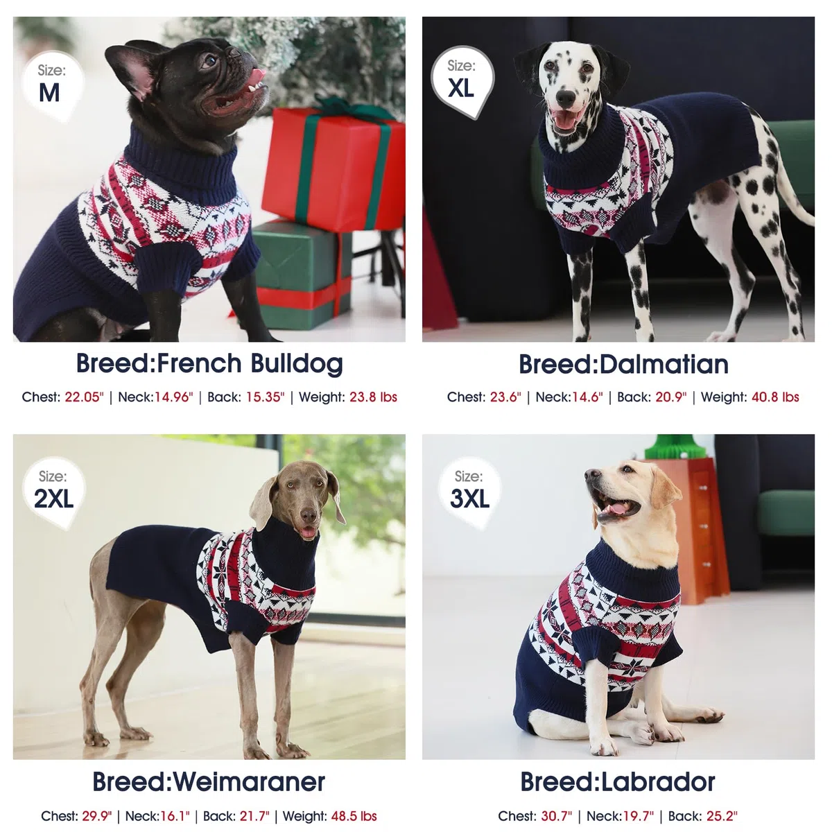 IECOii Suéter Extragrande para Perros, Talla XXL/4XL, Jersey de Punto, Ropa Cálida de Invierno para Doberman, Gran Danés