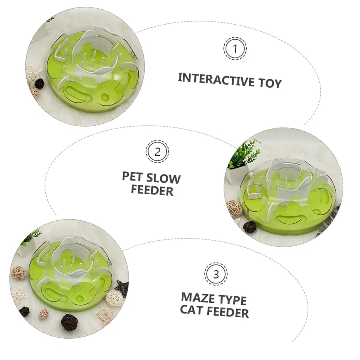 Happyyami Juguete Interactivo Alimentación Lenta Gatos Laberinto Comedero Tipo Laberinto