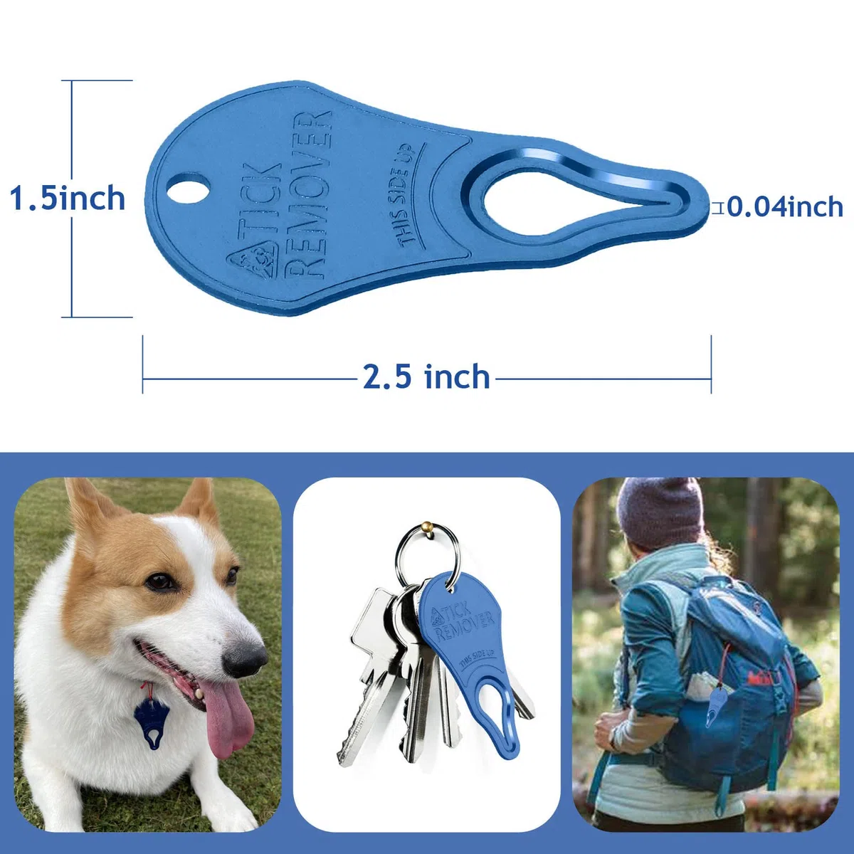 JOTOVO Herramienta para eliminar garrapatas portátil, para mascotas y humanos, segura y fiable, sin dolor, herramientas esenciales para actividades al aire libre, 3 piezas