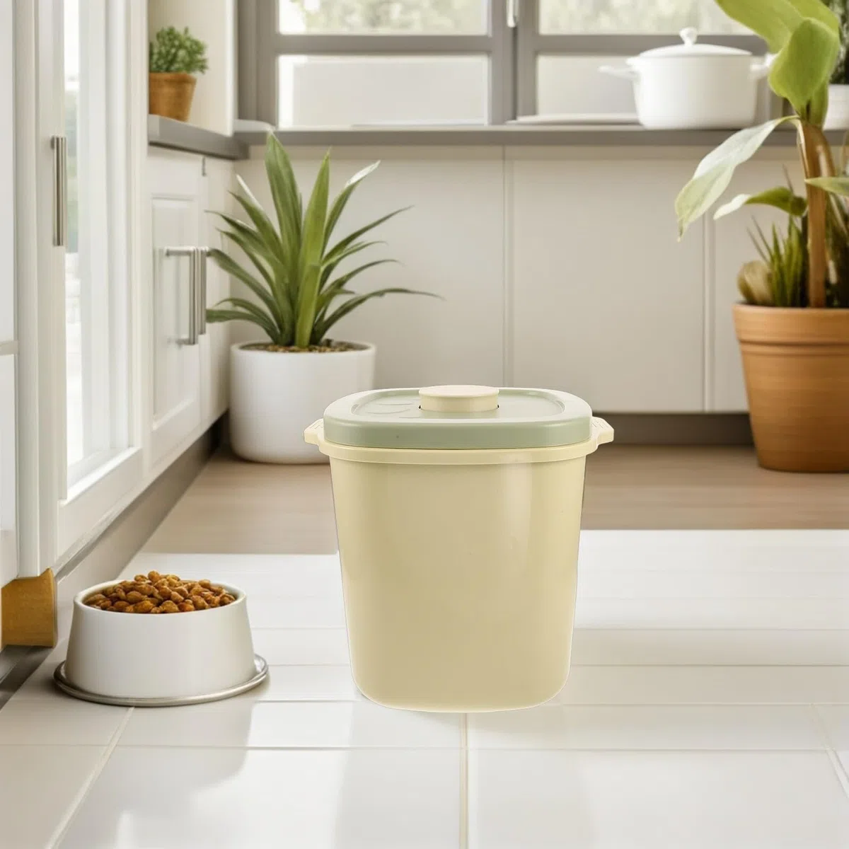 Toyvian Contenedor Hermético para Alimentos de Mascotas con Tapa Apilable de Pet, Cubo para Almacenar Comida de Perros y Gatos con Capacidad Flexible y Frescura Asegurada