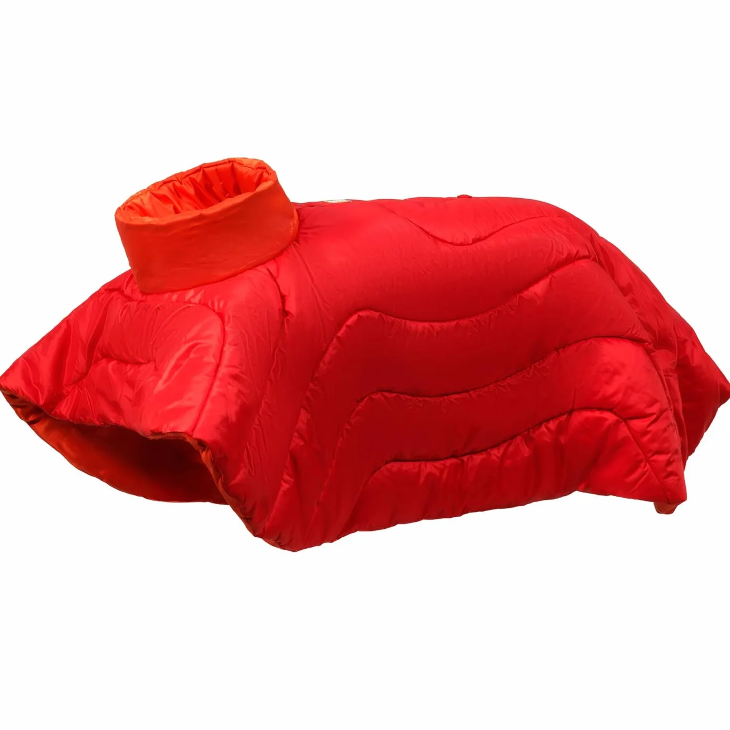 RUFFWEAR Palisades - Poncho de dormir, saco de dormir para perro, abrigo para perro pequeño, chaqueta ligera para mascotas para acampar e invierno, grosella roja, talla S