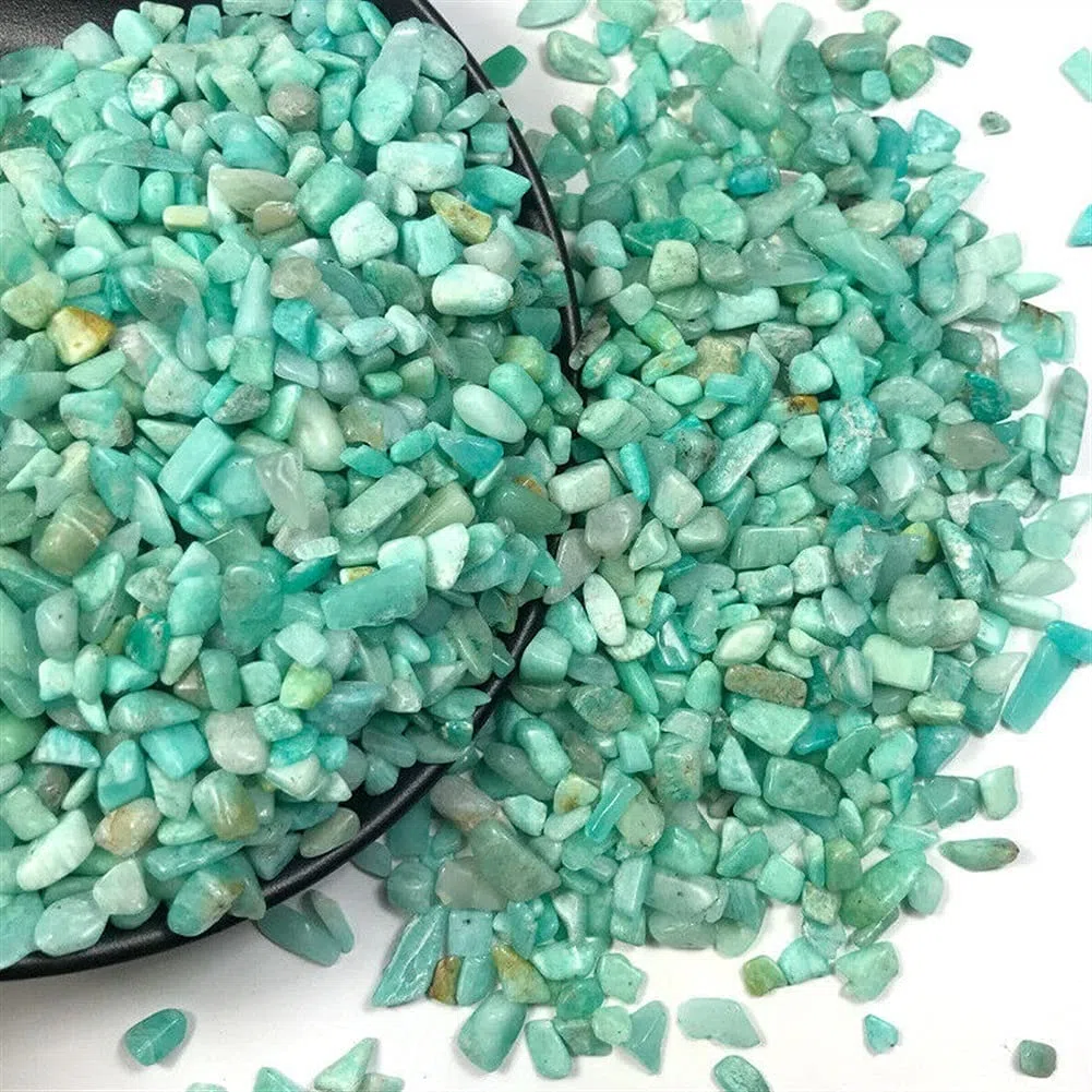 50g de Grava de Cristal Natural de amazonita, desmagnetizador de pecera, Cristal de Piedra Natural Ornamental