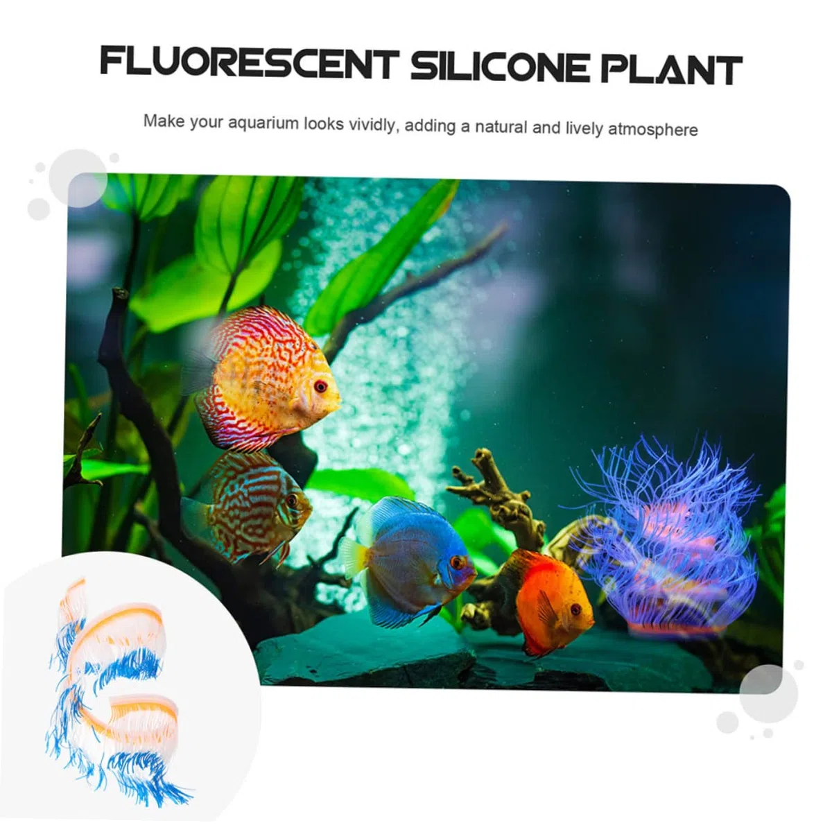 Happyyami 4 Piezas Coral Artificial Fluorescente Agua Bomba de Aire del Acuario Calentador decoração casa decoración casa pecera Animal Marino Hierba del Tanque de Peces Gel de sílice