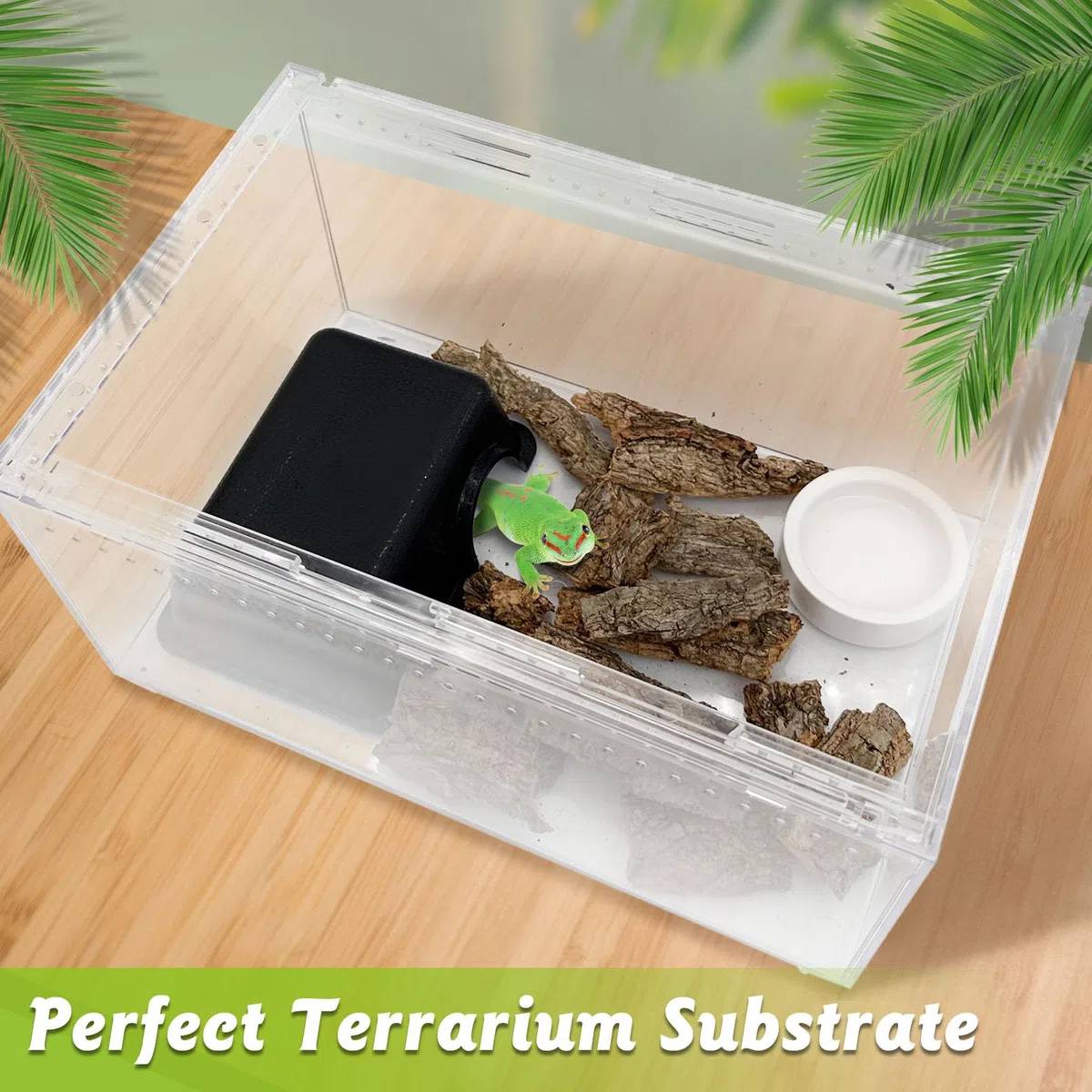 Corteza de corcho para reptiles a granel de 2 libras de madera de corcho para terrario, sustrato de terrario de corcho plano natural para dragón barbudo, serpiente, arañas, cangrejos ermitaños,