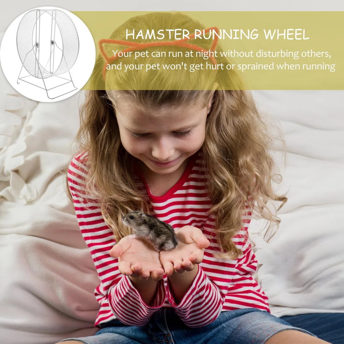 Rueda de hámster silenciosa para Hamster y Mascotas pequeñas, Rueda de Ejercicio White de Hierro, Uso en Jaula