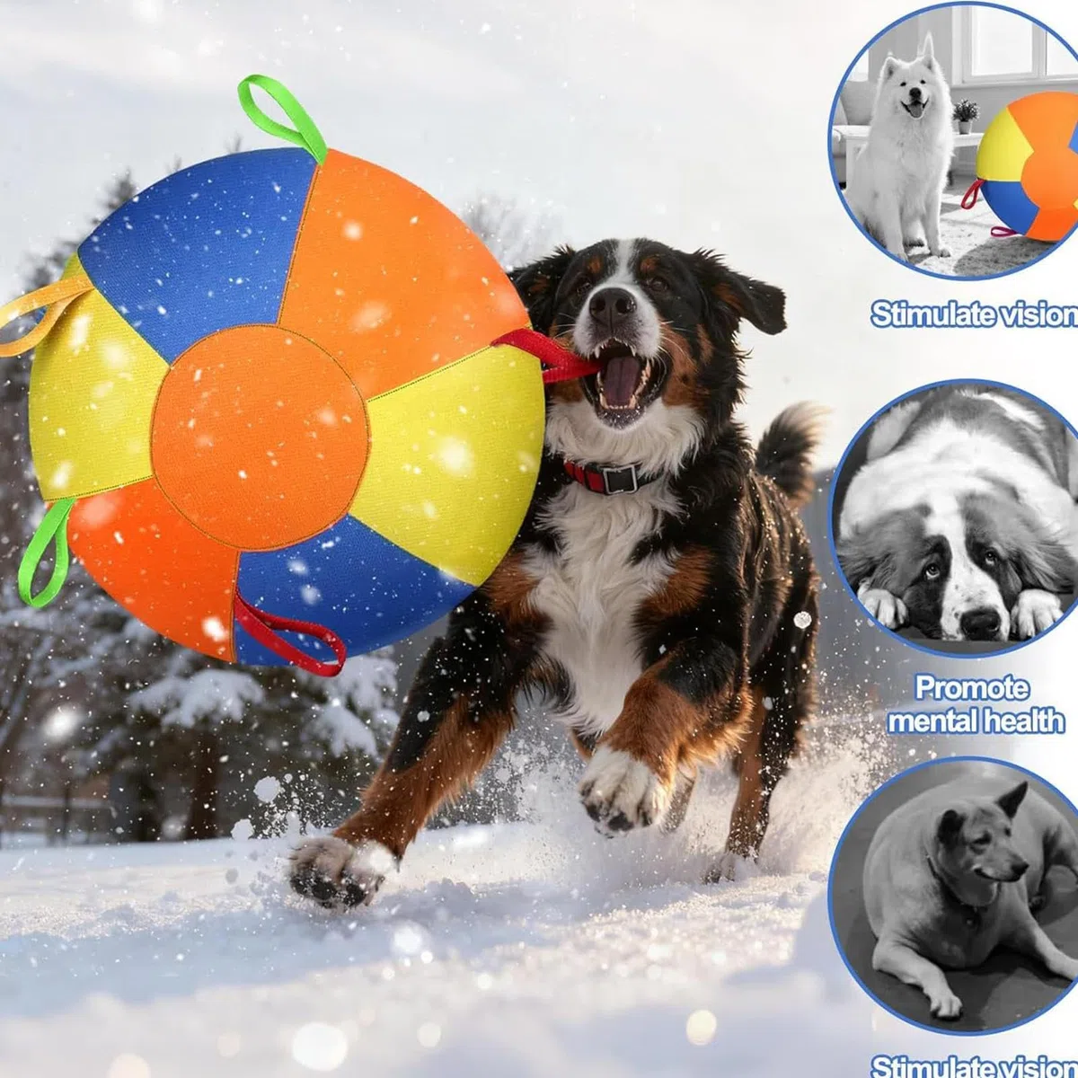 Pelota de Pastoreo para Perros Con asa resistente al desgarro | Pelota de Perro Calmante con Asa para Perros Pequeños, Medianos, Grandes, Masticadores, Exterior, Jardín