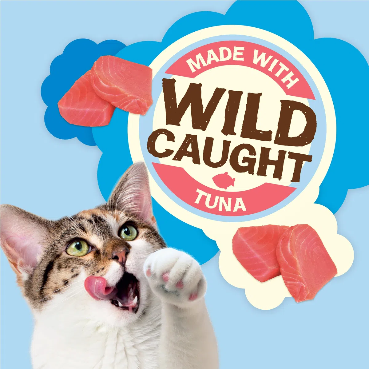 Friskies Party Mix Cat Treats, Naturals, with Real Chicken, 2.1-Ounce Pouch, Pack of 10