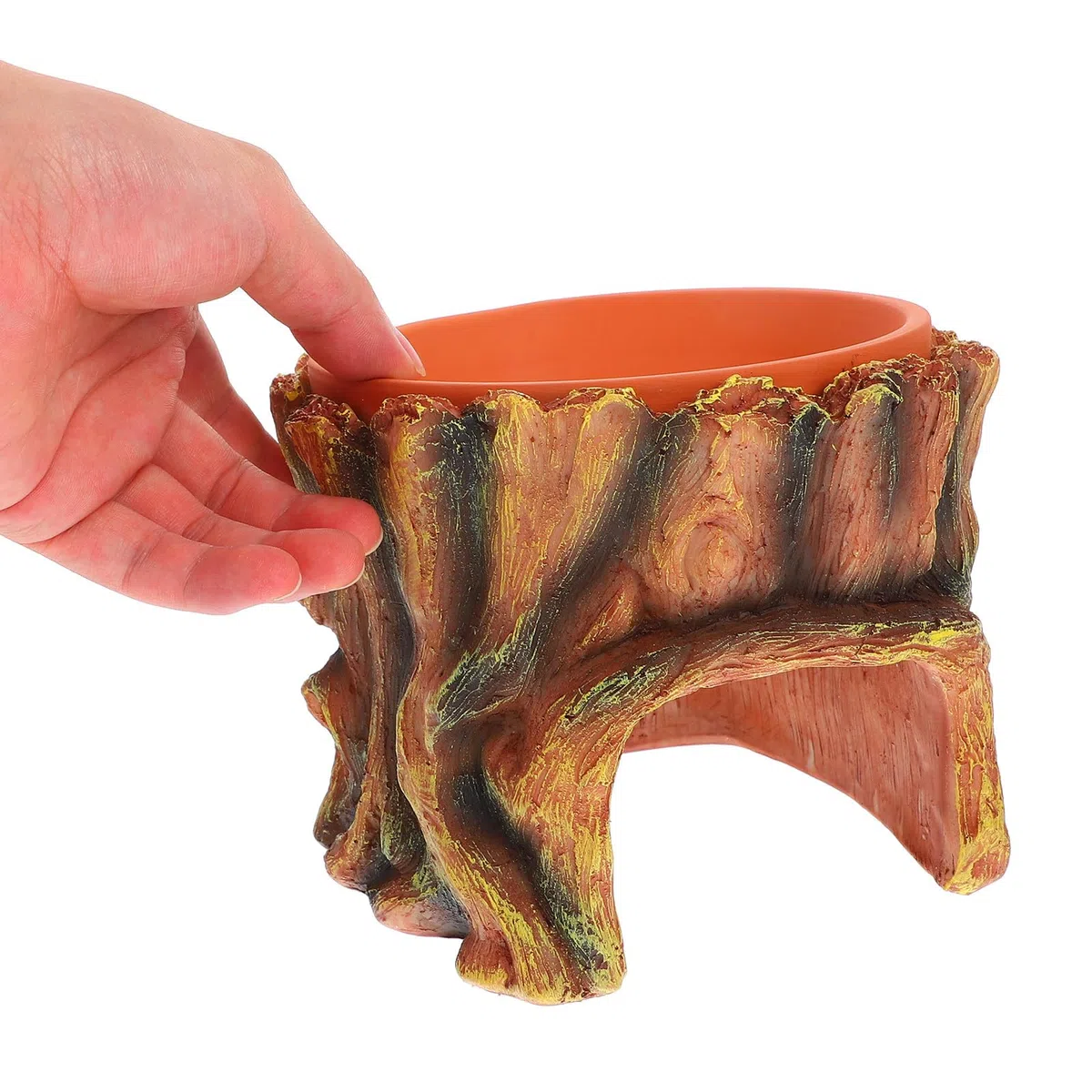 Cueva de Escondite para Reptiles de Resina Segura Interior Espacioso Adecuado para Terrarios y Jardines de Gecos Leopardo y Cangrejos