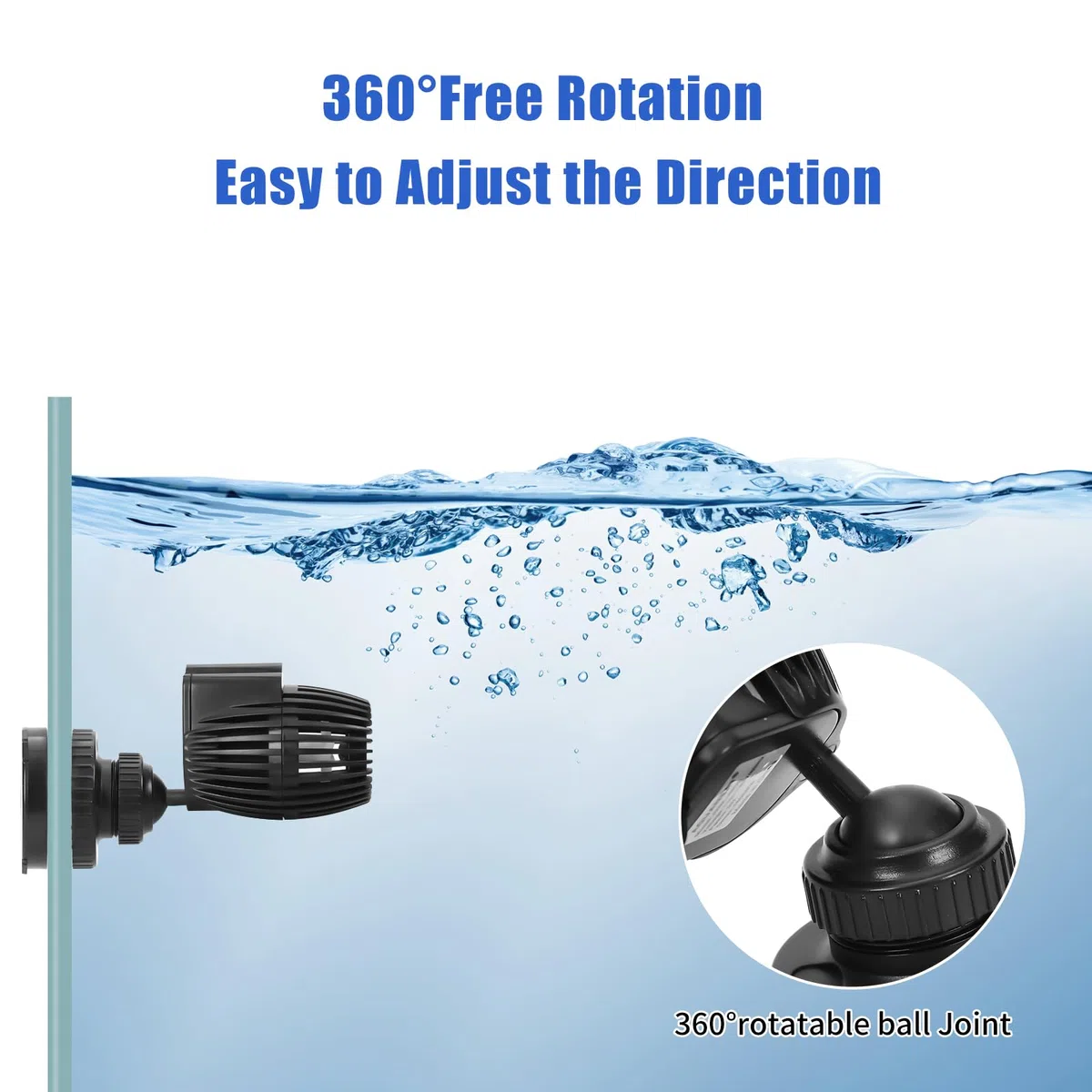 AQUANEAT Bomba de circulación para acuario Wavemaker de 800 GPH, bomba de agua sumergible, base magnética