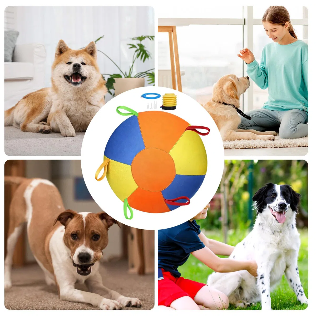 Pelota de Pastoreo para Perros Con asa resistente al desgarro | Pelota de Perro Calmante con Asa para Perros Pequeños, Medianos, Grandes, Masticadores, Exterior, Jardín