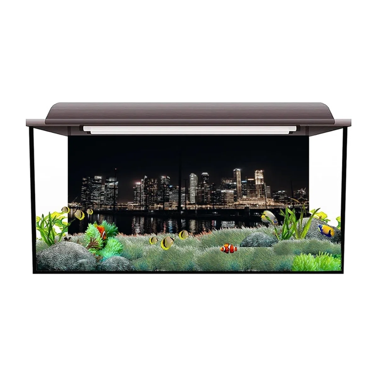 Fondo de Acuario Póster de Fondo for Acuario, Adhesivo PVC, for pecera, Mundo Submarino(Color1,54x122cm)