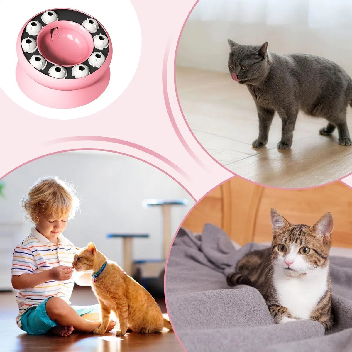 Comedero lento interactivo para gatos contra eslingas