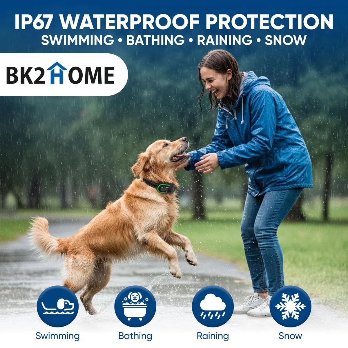 Collar inteligente anti ladridos para perros, collar de perro recargable IP67 impermeable con 5 niveles de sensibilidad ajustables, modos de entrenamiento 3 en 1 para todos los tamaños de