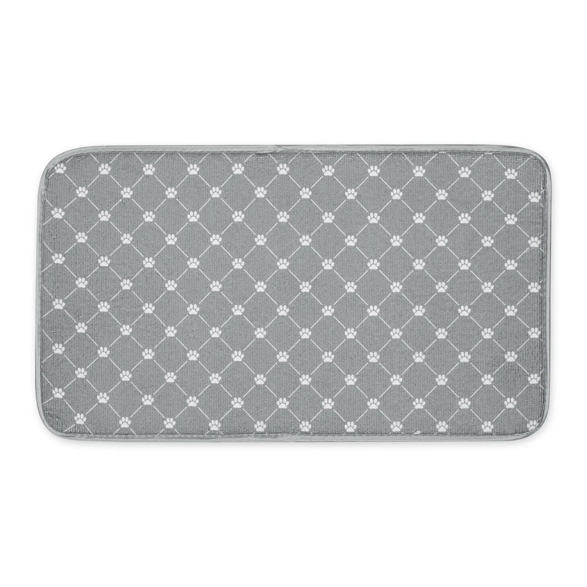 Bone Dry Tapete para Mascotas Lavable a máquina, Ultra Absorbente, 10 x 18 Pulgadas, Estampado de Enrejado Gris