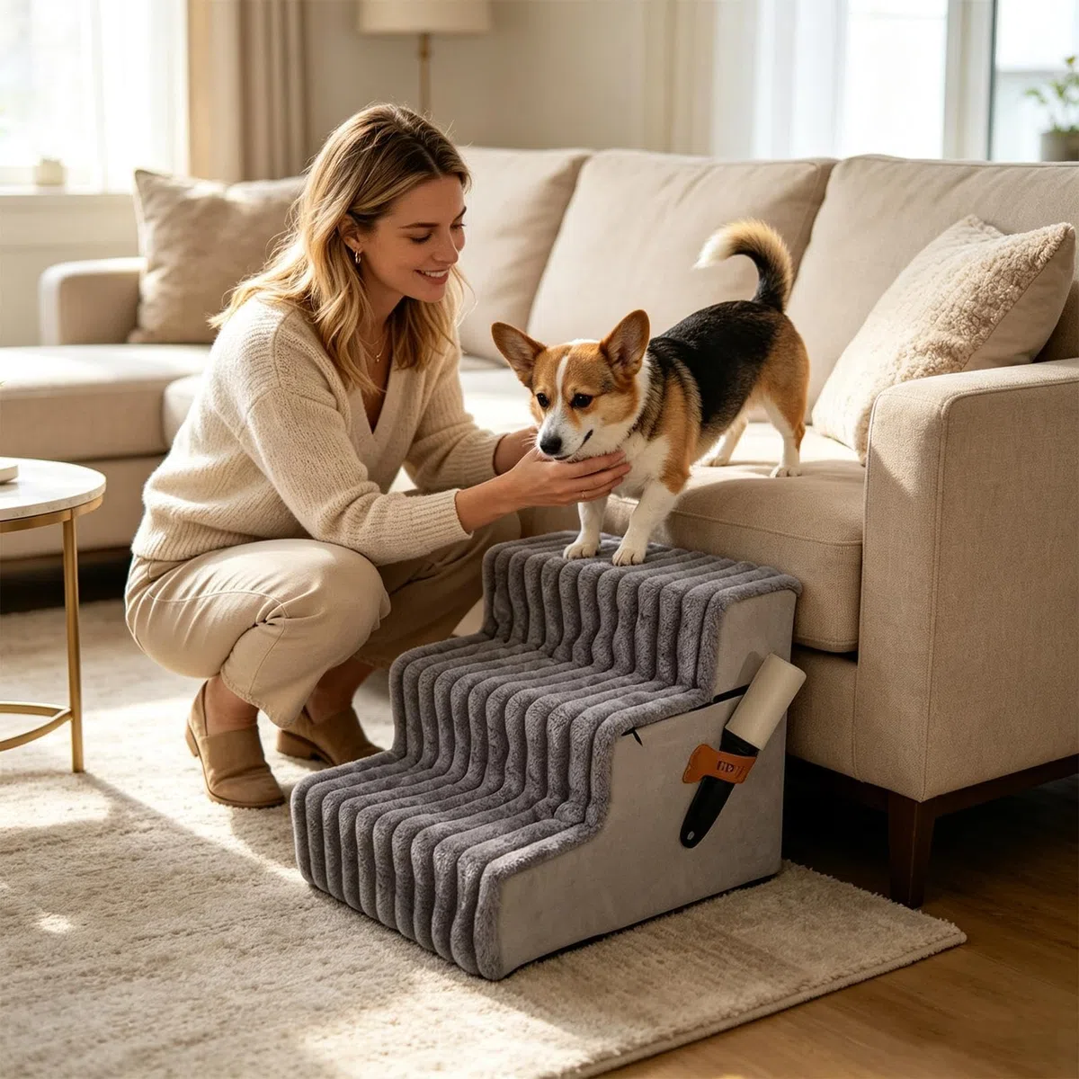 Escaleras para Mascotas Rampa Gruesa Antideslizante Ligera Y Desmontable | Escaleras Felinas Equilibradas Para Perros Mayores Cachorros Pequeños Gatos Balcón Terraza Sofá Apartamento