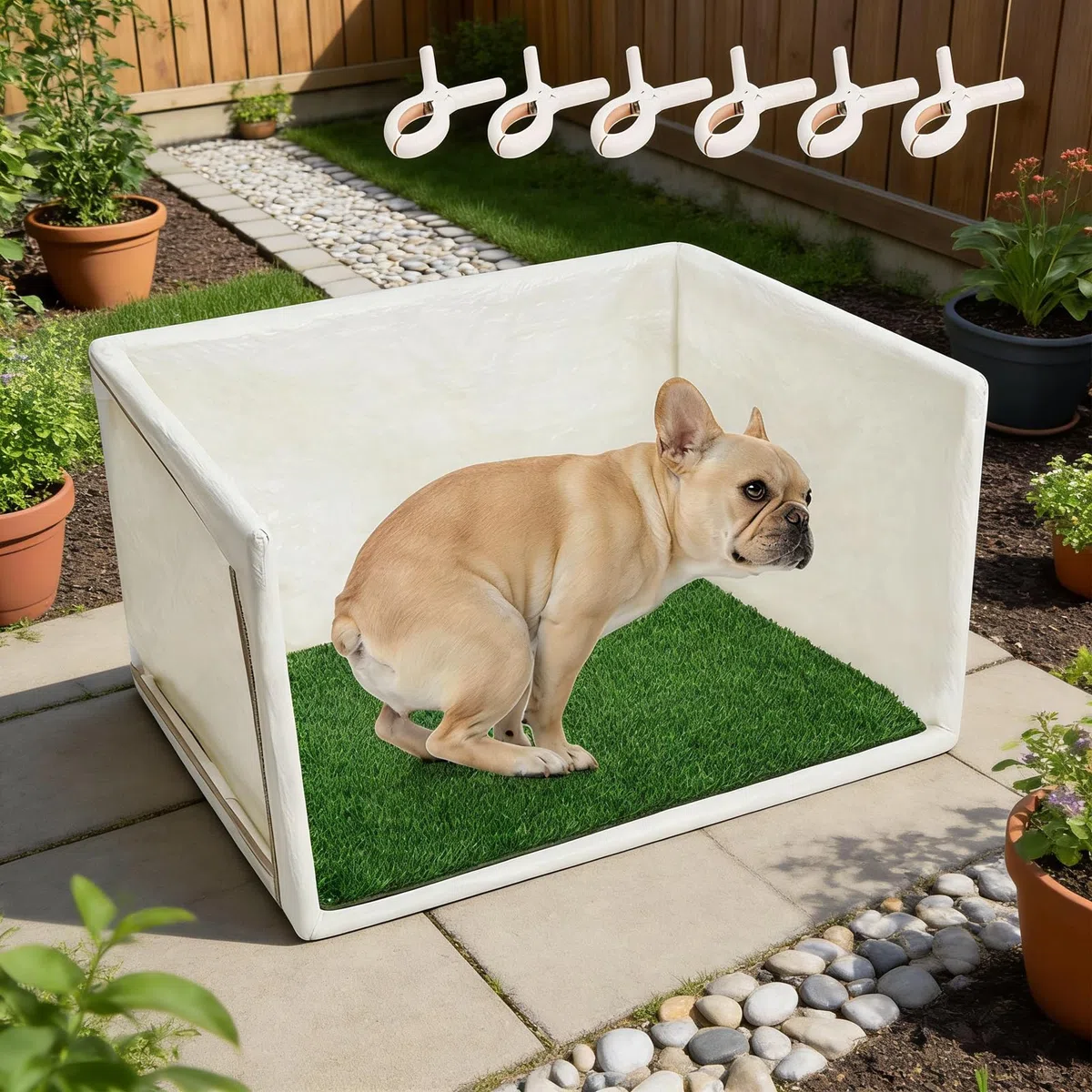 Bandeja Higiénica para Perros Paredes Altas Impermeables Para Mascotas | Estación para Hacer Pis en Interiores Para Exteriores Viajes Sala Balcón Terraza Apartamento