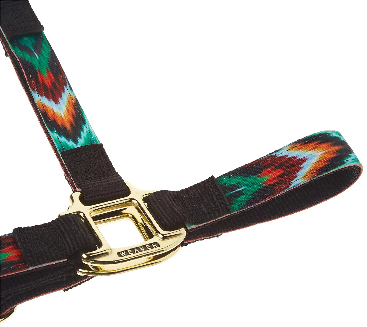 Weaver Equine Weaver Leather Nylon Halter Cabestro de Caballo Ajustable de Nailon para Barbilla y Garganta, Promedio, Multicolor, Negro/Multi Chevron, Average Horse