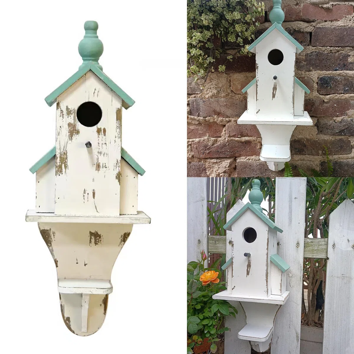 Casa colgante para pájaros para jardín al aire libre, yar, nido de cría de pájaros, para patio, refugio para pinzones, decoración de pared de casa de jardín