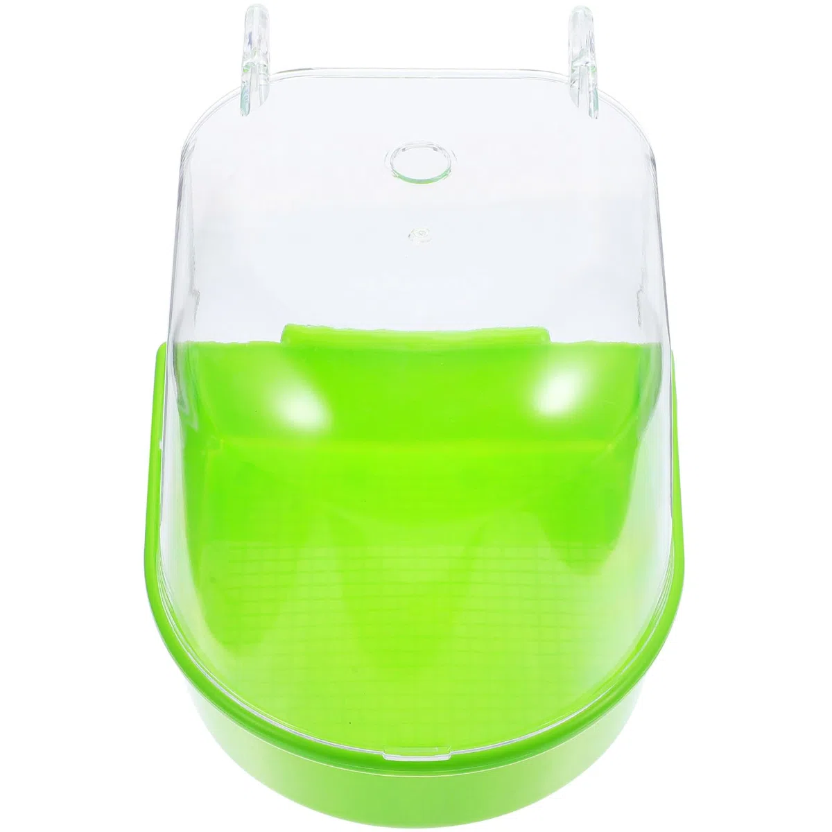 Bañera Verde para Baño de Pájaros Pequeños y Loros, Cuenco de Plástico Colgante para Jaulas, Ducha Eléctrica para Periquitos en Interiores