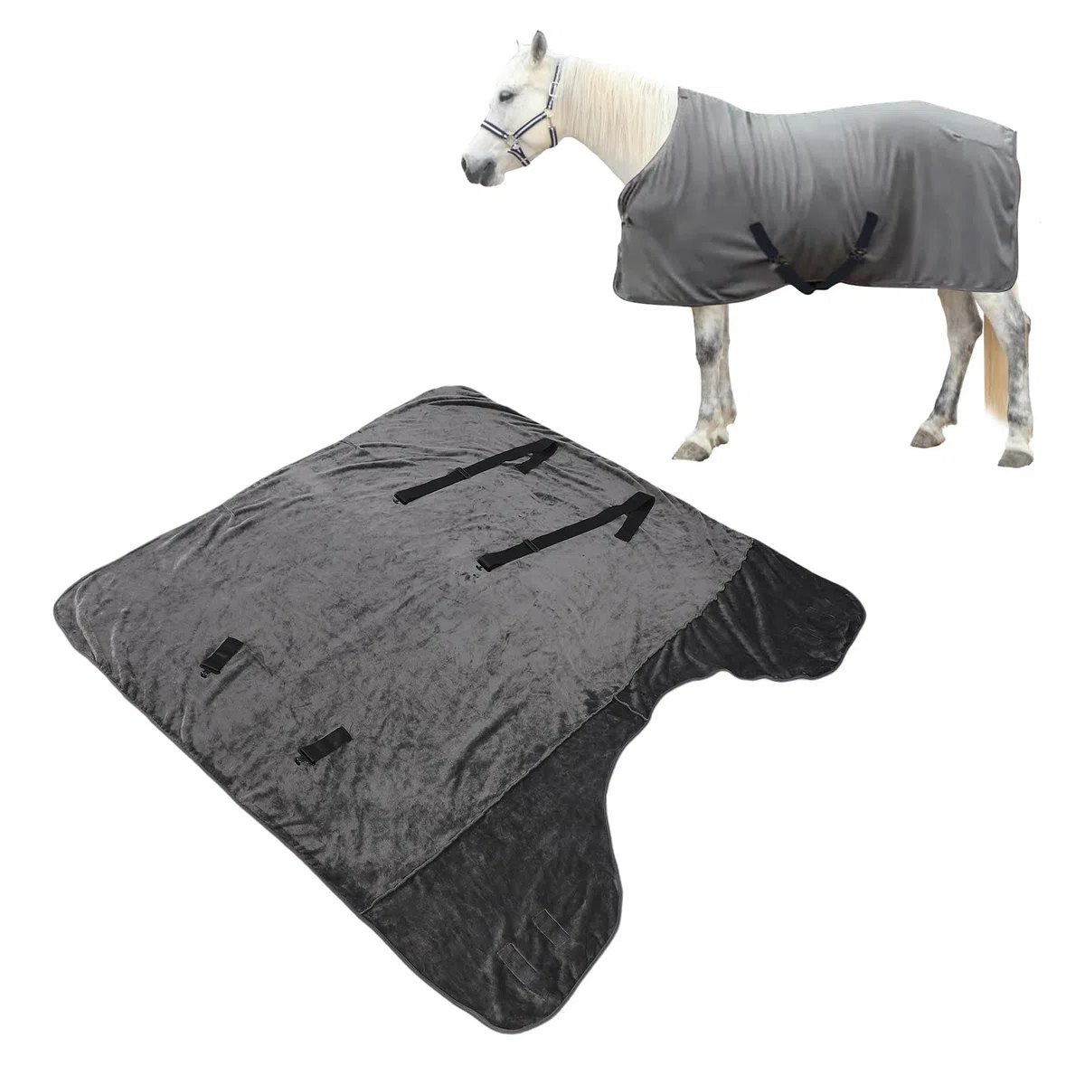 Changor Manta de Invierno para Caballos, Relleno de Franela Grueso, Cálido y Cómodo, para Uso en Granja, Cuidado de Caballos