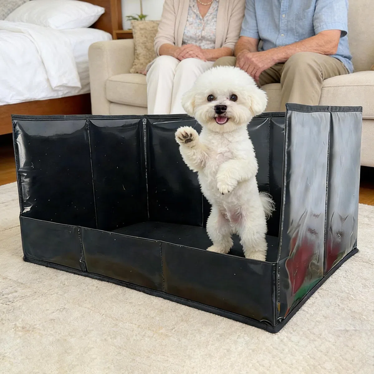 Arenero para perros, paredes altas para interiores, aseo, suministros para mascotas, porta pis para perros, arenero para casa, apartamento, salón, balcón, exterior, porche, limpieza del patio