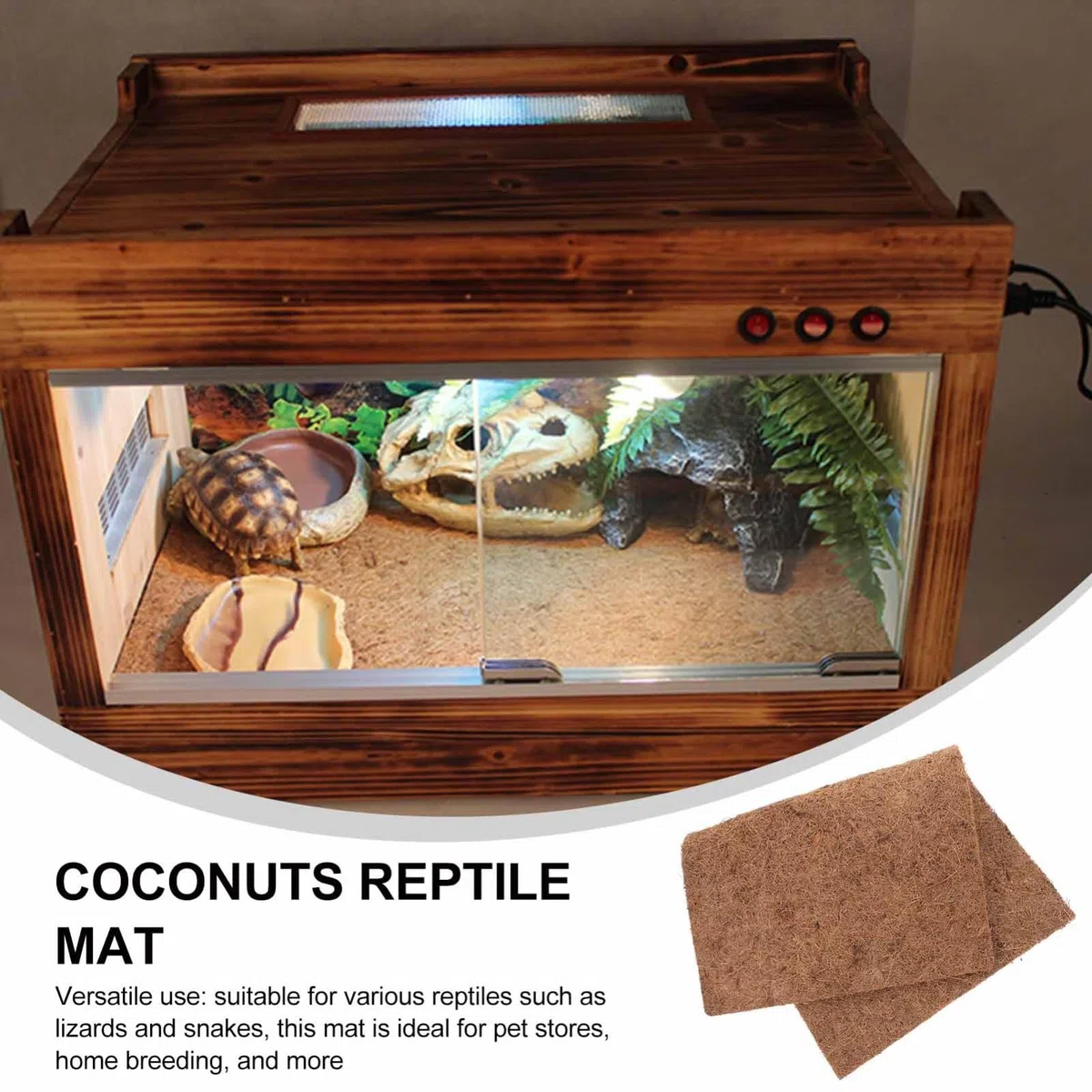Kisangel Estera de Fibra de para Tanque de Reptiles Paquete de 4 Suministros para Dragones Barbudos Hábitat Seguro Y Cómodo