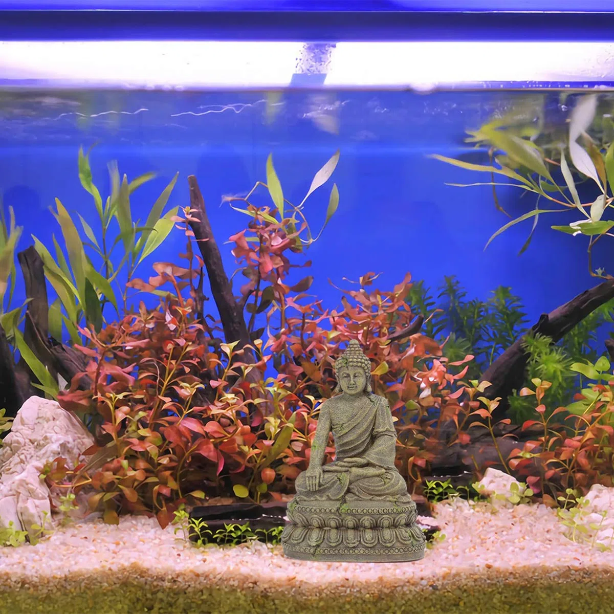 ABOOFAN 2 Piezas decoración del Paisaje de Buda Estatua de Buda Sentado Paisaje del Acuario Escultura de Acuario decoración del Acuario Adorno de pecera Adornos Decoraciones Decorar