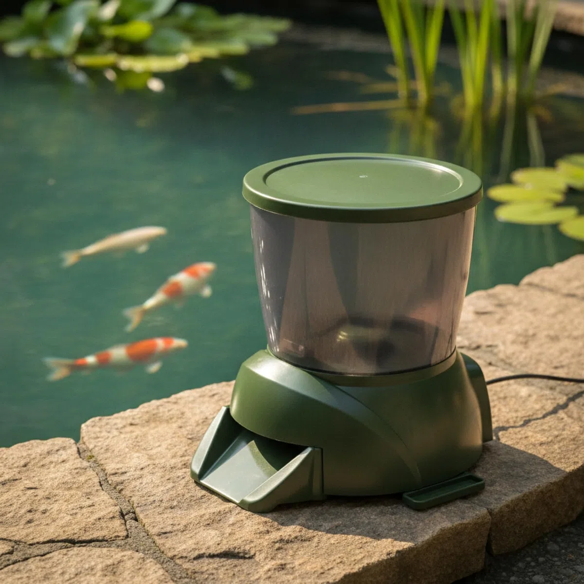 Alimentador Automático de Estanque Comedero Dispensador Dosificador con Temporizador Programable y Depósito Transparente de 4.25 litros para Mascotas
