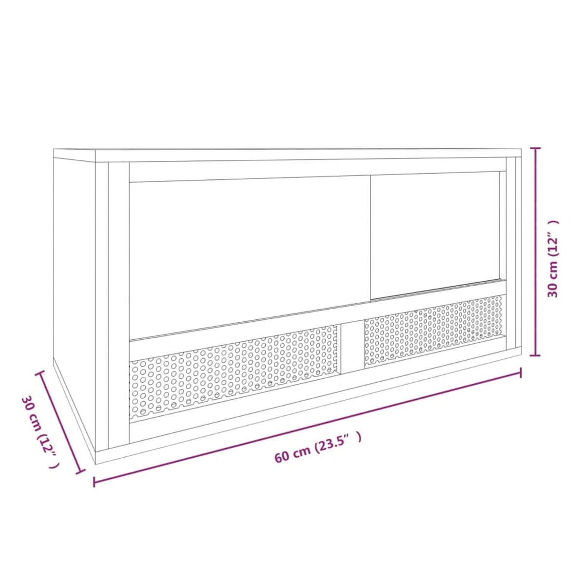 Homgoday Terrario de madera contrachapada, 60 x 30 x 30 cm, decoración de muebles, muebles de interior/exterior para salón, oficina